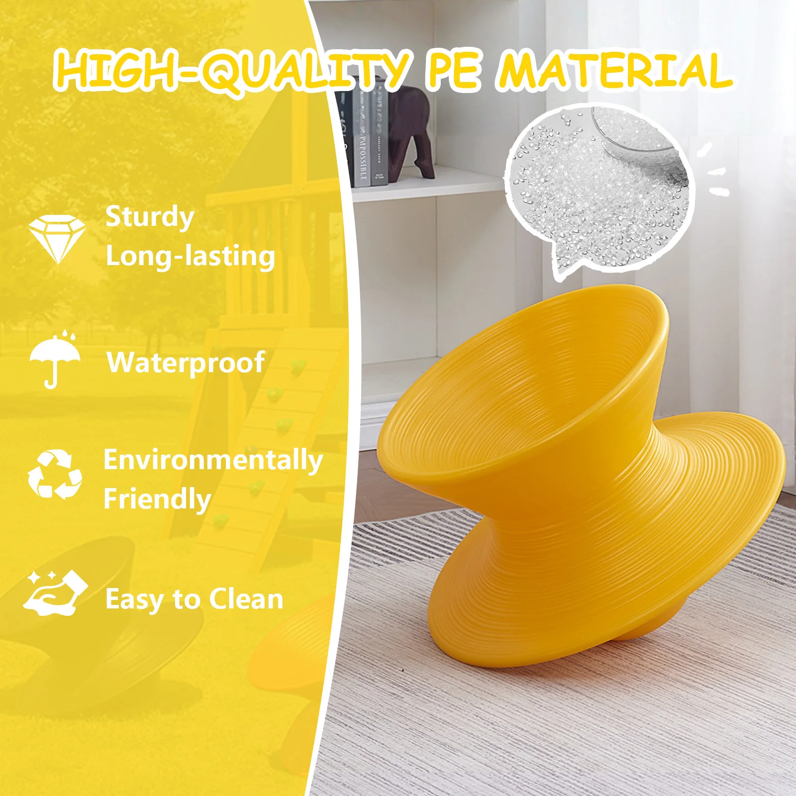 Plastic 360 Degree Rotating Chair for Home