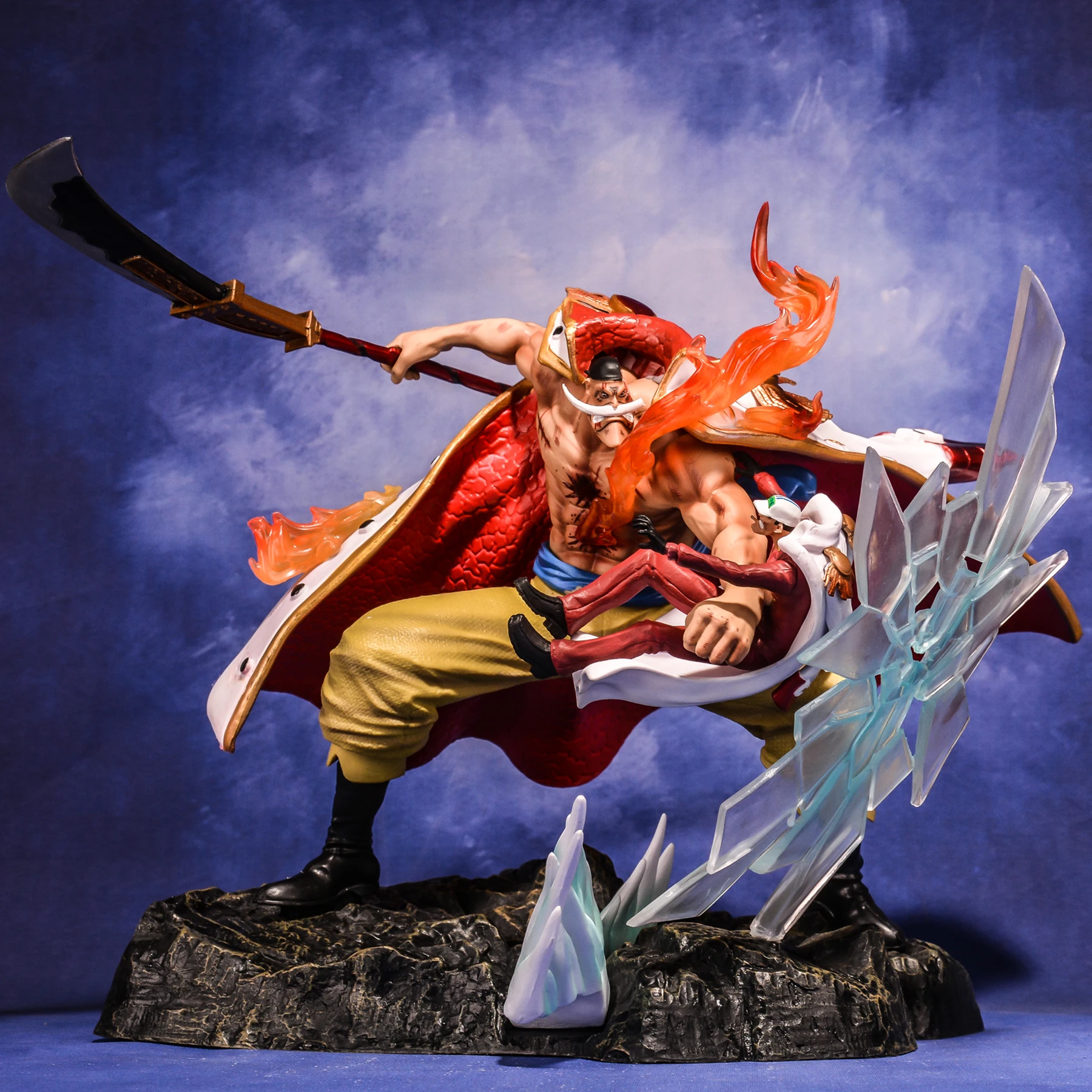 One Piece Anime Figure White Beard Vs Akainu Action Figures Statue