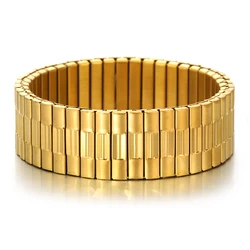 Elegant Two - Tone Rectangular Twill Bracelet with Pearl Details (D3025812B - 001)