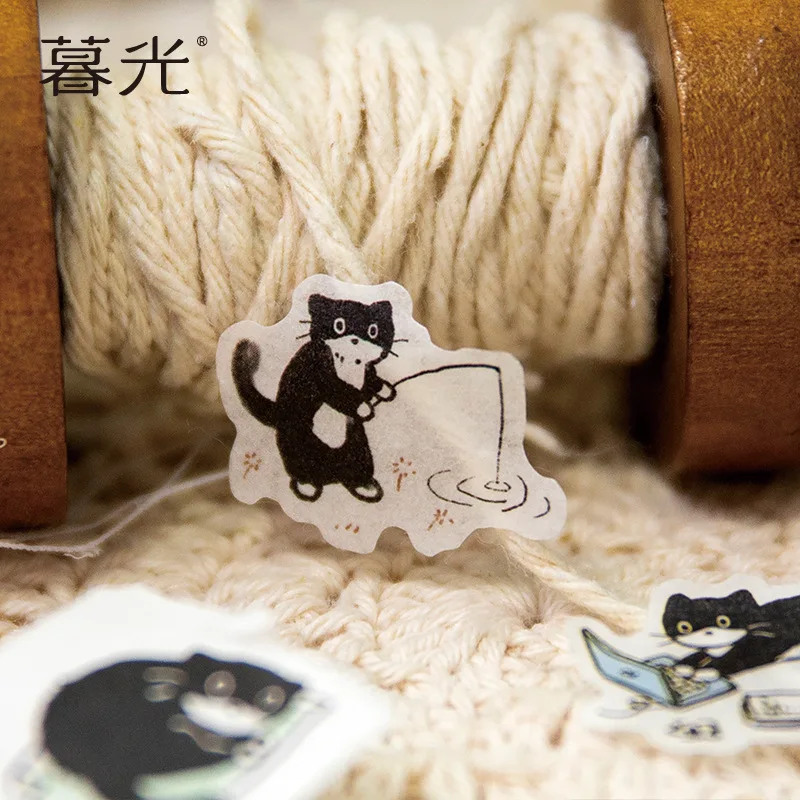 25 Mm * 2m Cartoon Black Cat Print Japanese Paper Washi Tapes Masking Tape Decorative Adhesive Tapes 4