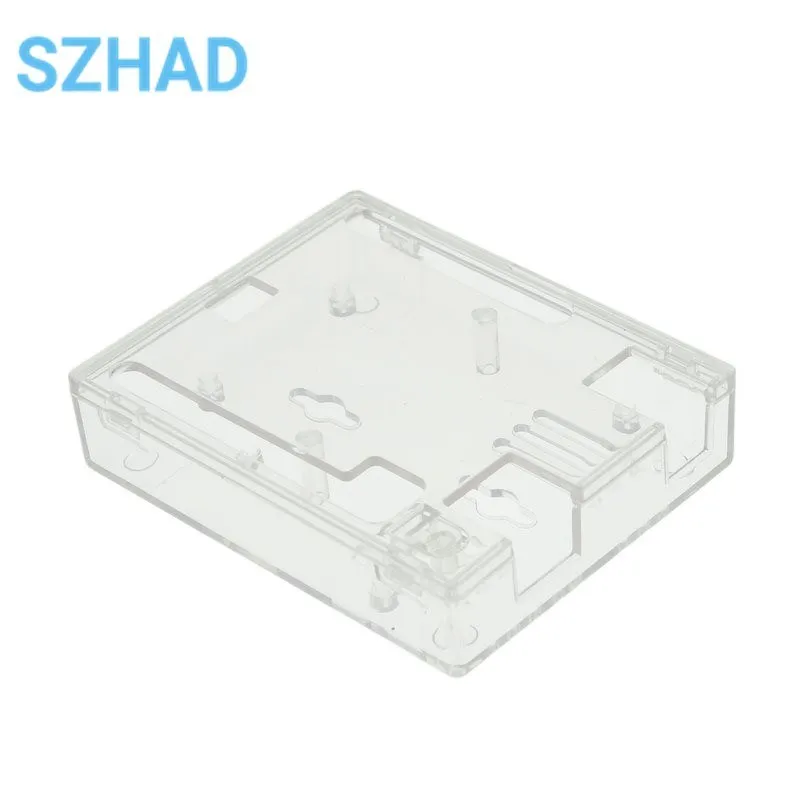 Sleek Black ABS Plastic Electronics Enclosure with Transparent Top