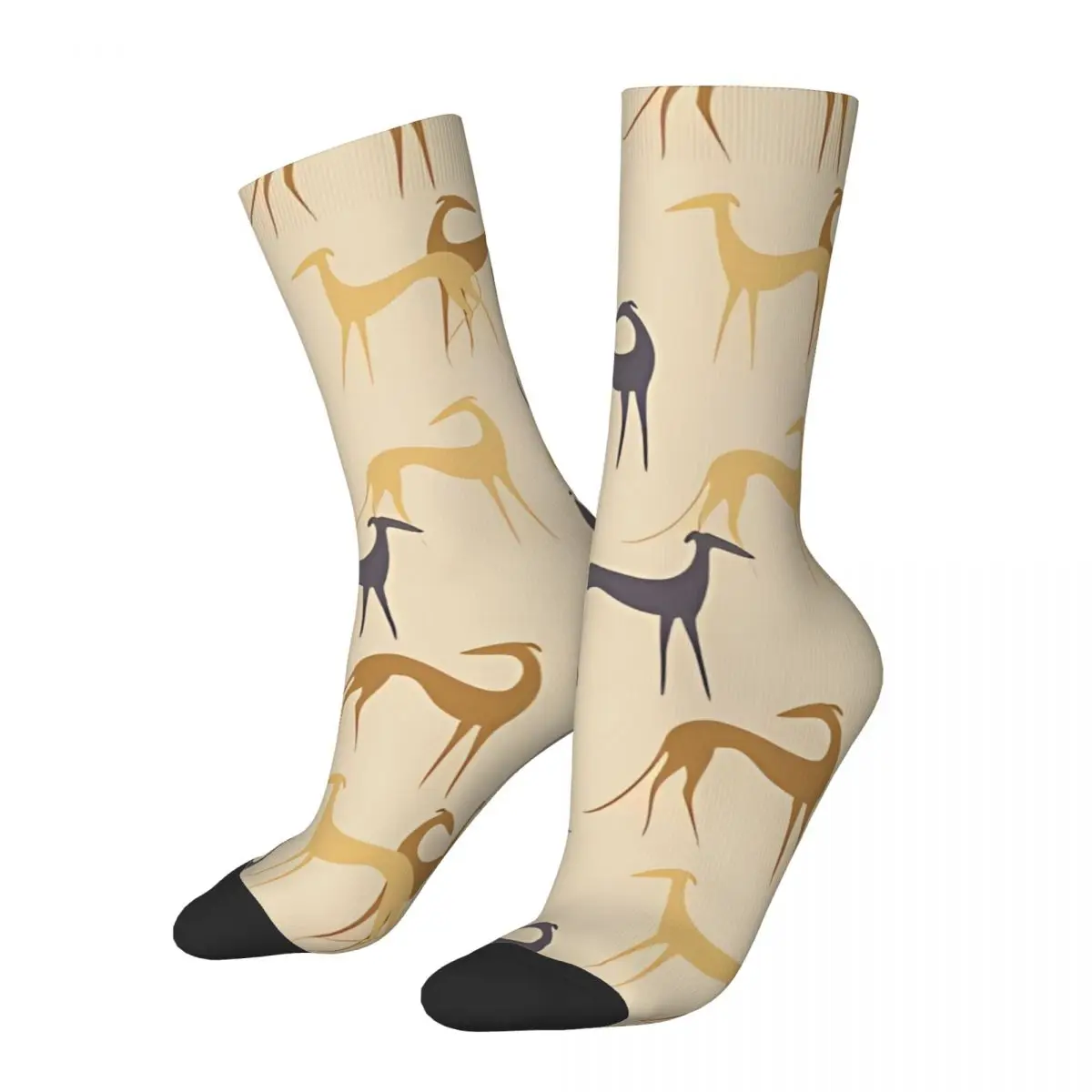 

Vintage Sighthounds Men's Socks Greyhound Dog Unisex Novelty Seamless Printed Crazy Crew Sock Gift