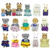 Easter Bunny 10-18Pcs Forest Family Miniture Animals Doll Toy Simulation 1:12 Reindeer Panda Figure Girl Dollhouse Birthday Gift 2