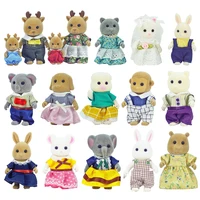 Easter Bunny 10-18Pcs Forest Family Miniture Animals Doll Toy Simulation 1:12 Reindeer Panda Figure Girl Dollhouse Birthday Gift 2