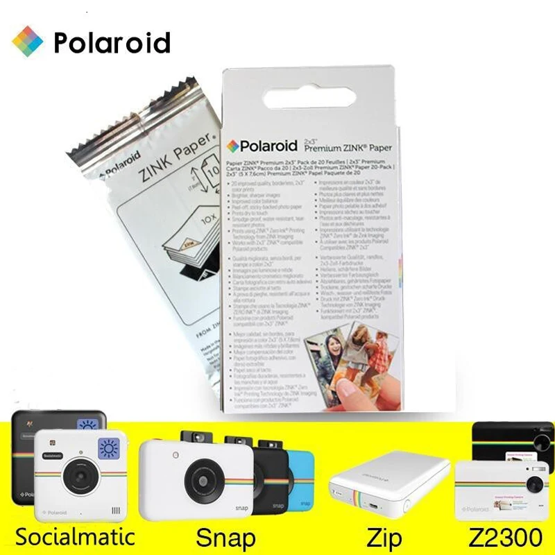 100 Sheets Photo Paper For Polaroid Instax 2x3" Zink Film For Polaroid Snap  Touch Z2300 Socialmatic Instant Printer - Printer Ribbons - AliExpress