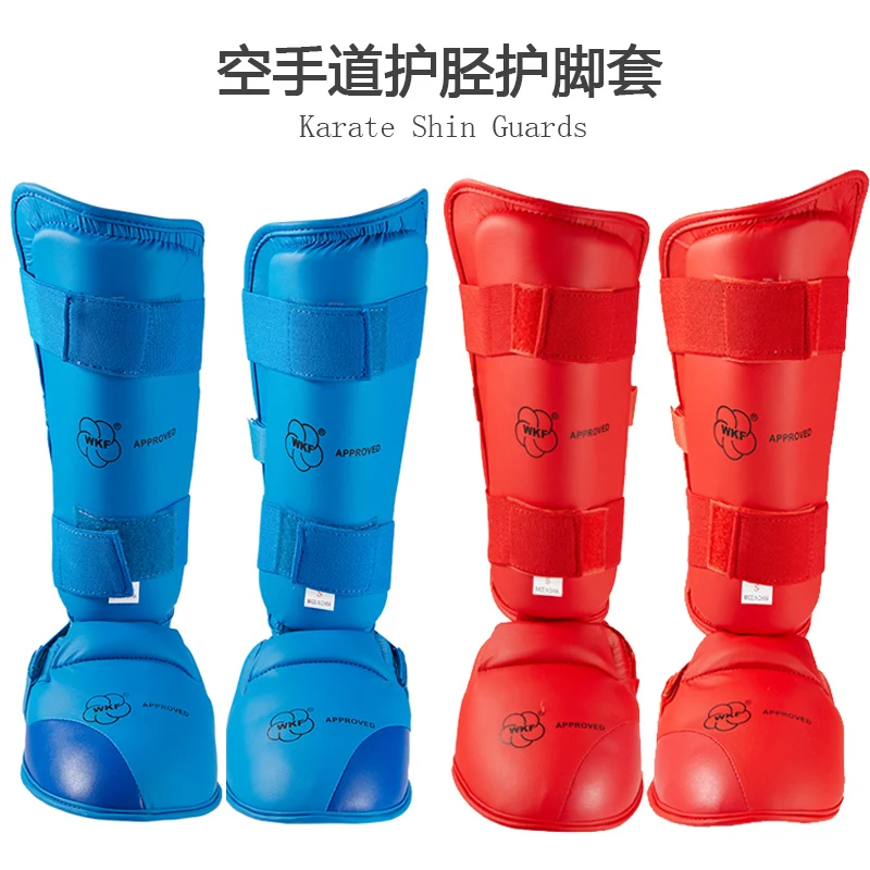 

Karate leg protectors with foot protectors and shin protectors