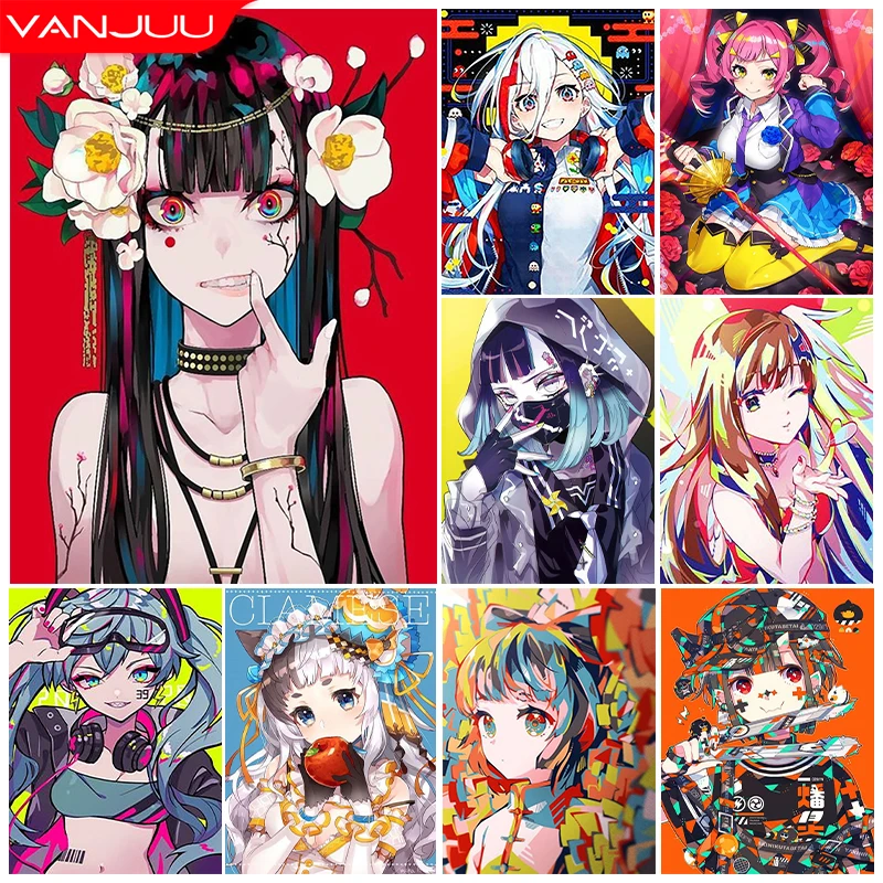 

Anime Girls 5D DIY Diamond Painting Kit Diamond Cross Stitch Diamond Embroidery Painting Full Diamond Mosaic Home Decor Gift