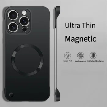 Ultra Thin Metallic Paint Magnetic For Magsafe Case For iPhone 17 Air 16 15 14 13 12 Pro Max Plus Frameless Cooling Hard Cover 1