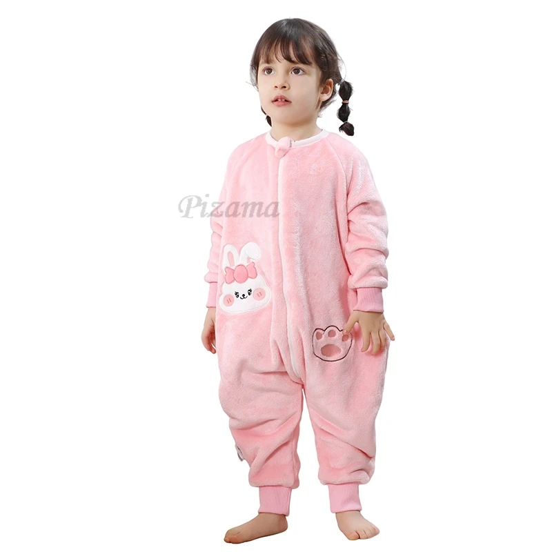 Children's Jumpsuits Bunny Rabbit Animal Cartoon Pajamas Kids Overalls Blanket Sleepers Kigurumi Pijamas for Kids
