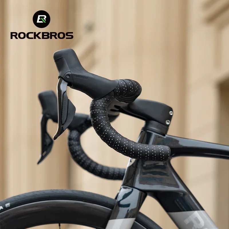 ROCKBROS Bicycle Handlebar Tape Road Bike PU EVA Anti-slip Lightweight Bicycle Bar Tape Bike Accessories 2 Bar Plug bike handlebar tape