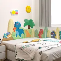 Cartoon Bed Headboard Kids Room Nursery Wall Decor Anti-collision Wall Panels 3D Wall Sticker Cabecero Cama Tete De Lit 6