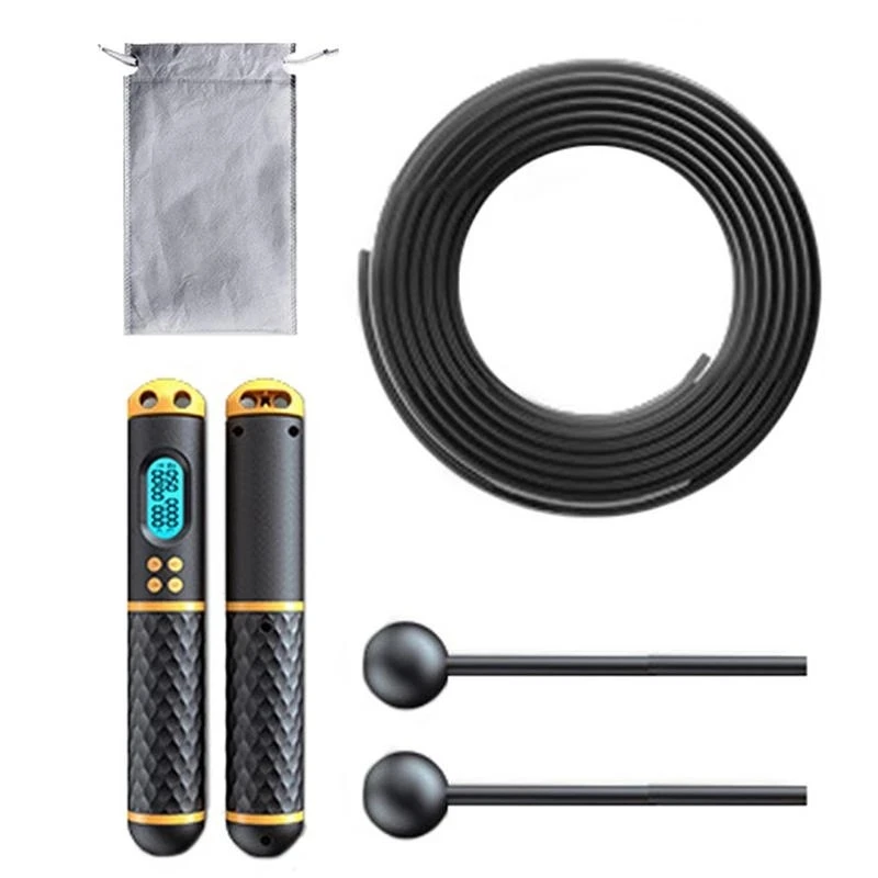 2 In 1 Skipping Rope Digital Counter Professional Ball Bearings Non-slip Handles Jumps Calorie Count
