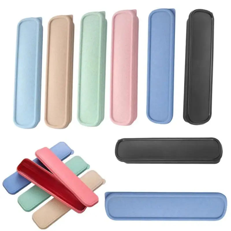 New Wheat Straw Tableware Box Multicolor Portable Cutlery Case Spoon Fork Storage Box Students Household Dinnerware Bag Kitchen