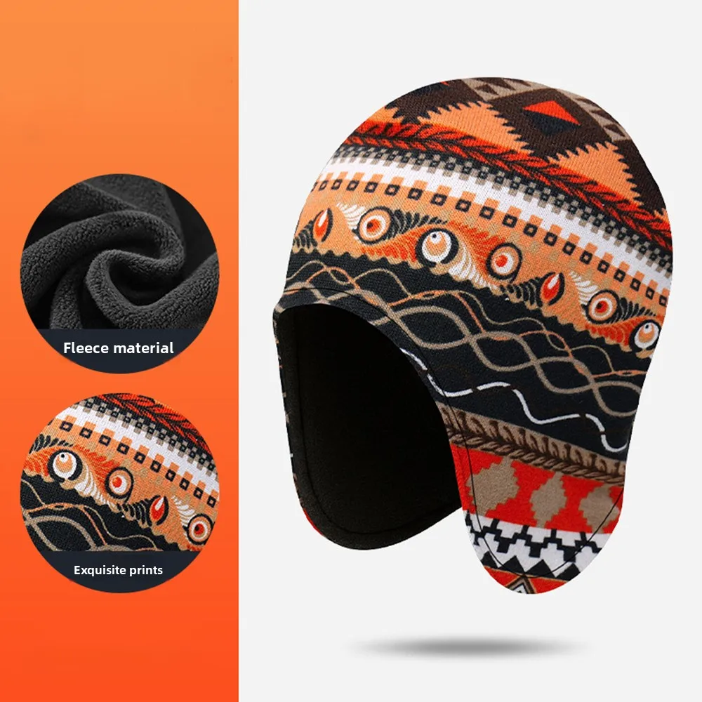 Mode Polar Fleece Warme Mütze Gehörschutz Einfarbig Radfahren Kappe Casual Schnee Ski Caps Winter – Detail 10