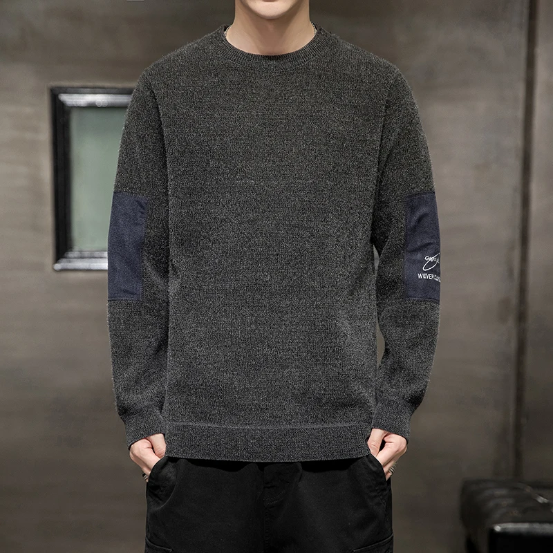 

Men Fleece Sweater 2022 Mens Harajuku Fashion Knitted Sweater Male Casual Streetwear Warm Pullover Autumn New Men Clothese