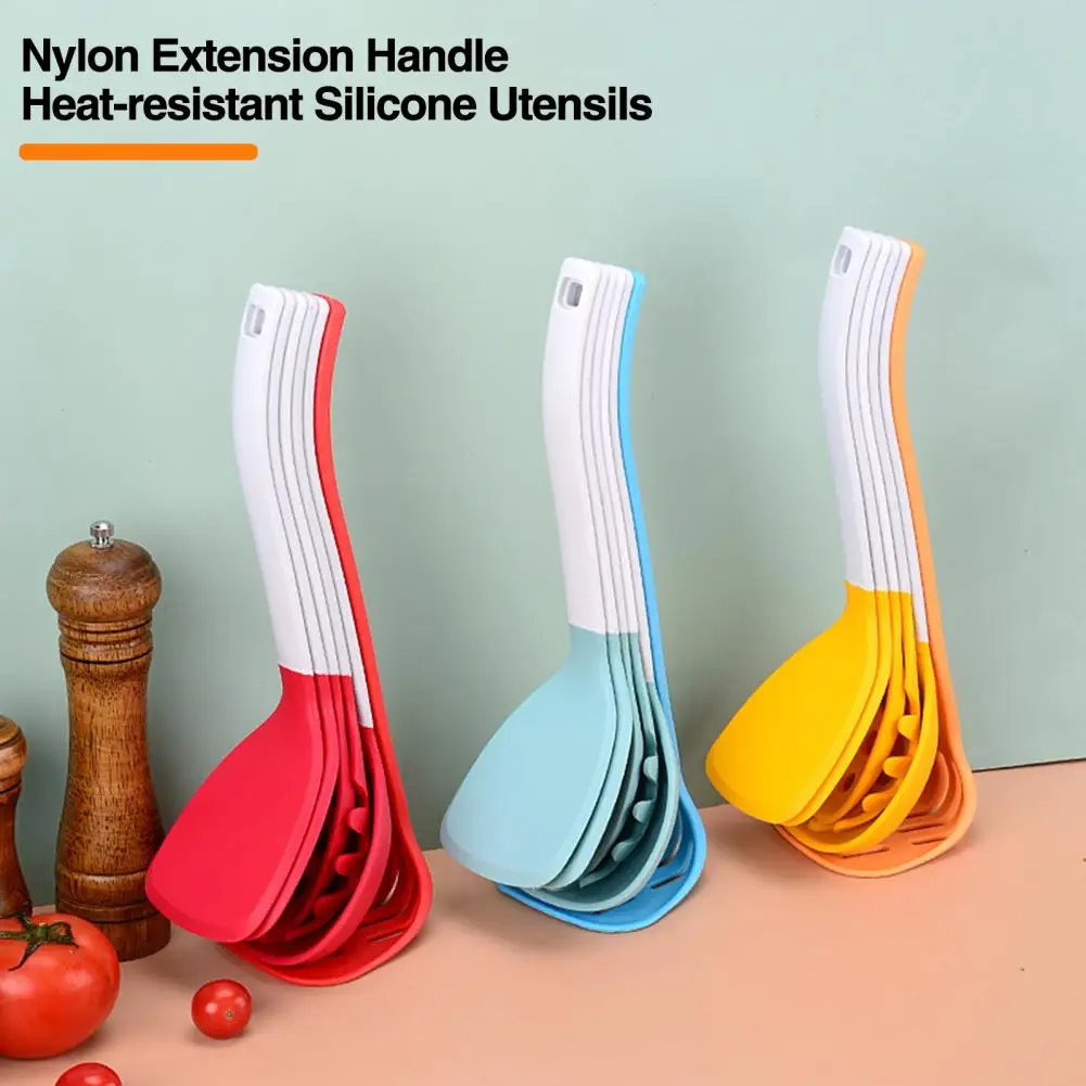 Silicone Kitchenware Set 6-piece Silicone Kitchen Utensil Set Storable Non-stick Heat-resistant Spatulas for High-temperature