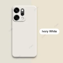 Luxury Candy Cellphone Case with Camera Protection - Soft, Square Liquid Silicone Armor Coque - OPPO Reno14 (Ivory White)