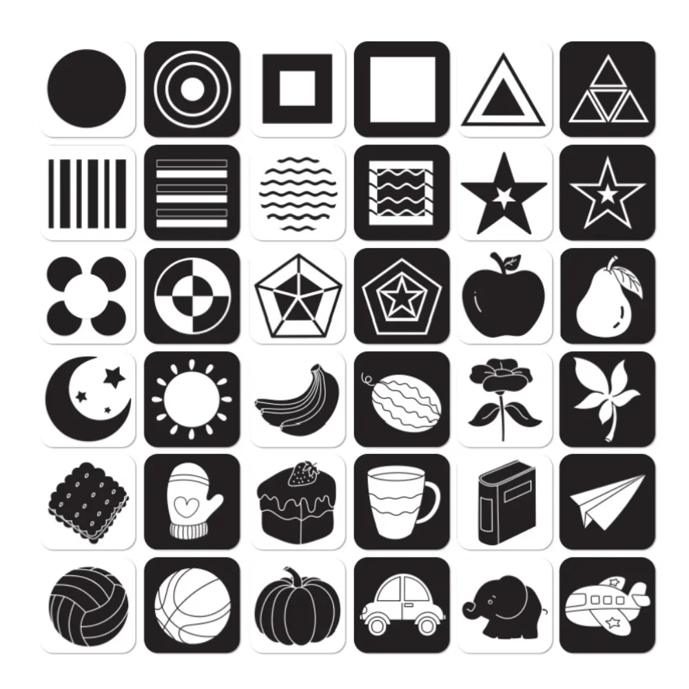 

Baby Montessori Toy Visual Stimulation Card Black High Contrast White Flash Cards Animal Learning Educational Toys for Children