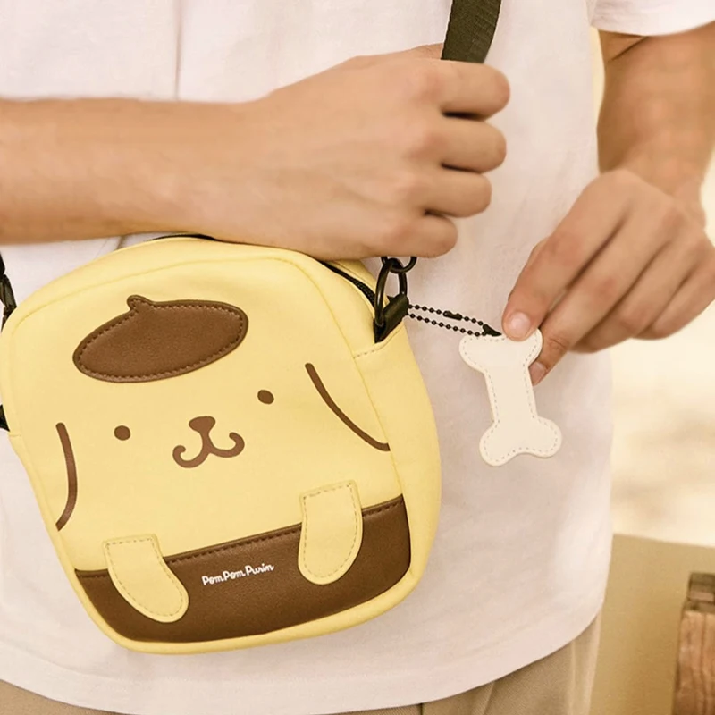 

Anime Sanrio Shoulder Bag Ponpompurin Accessories Cute Cartoon Kawaii Pu Casual Crossbody Cell Phone Bag Toys for Girls Gift