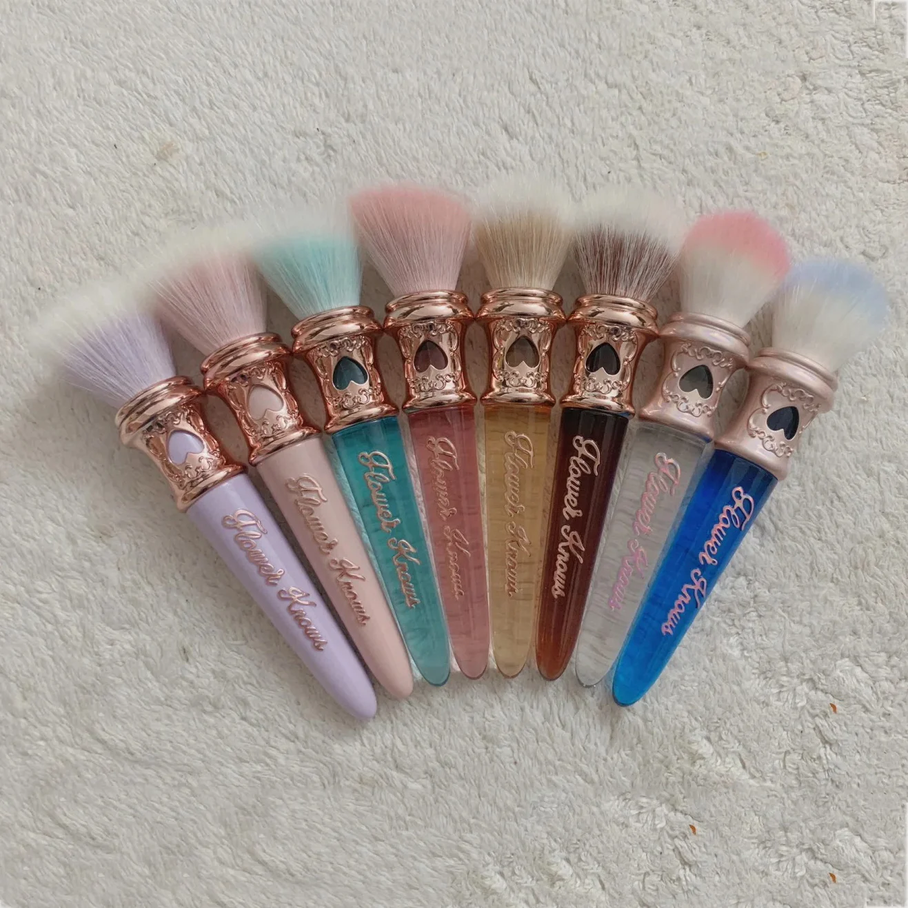 Flower Knows Swan Ballet Moonlight Mermaid Brush Collection Shimmering Glowing Pearlescent Powder Vegan Longlasting Makeup Tools