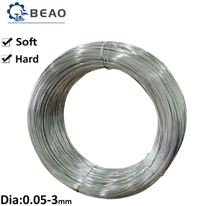 1-30 Meters 304 Stainless Steel Soft/hard Steel Wire Diameter 0.05-3mm Single Strand Lashing Soft Iron Wire Rustproof