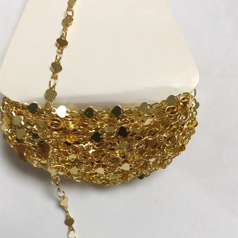 Gold Diy Handmade Collarbone Sweater Extension Necklace Heart