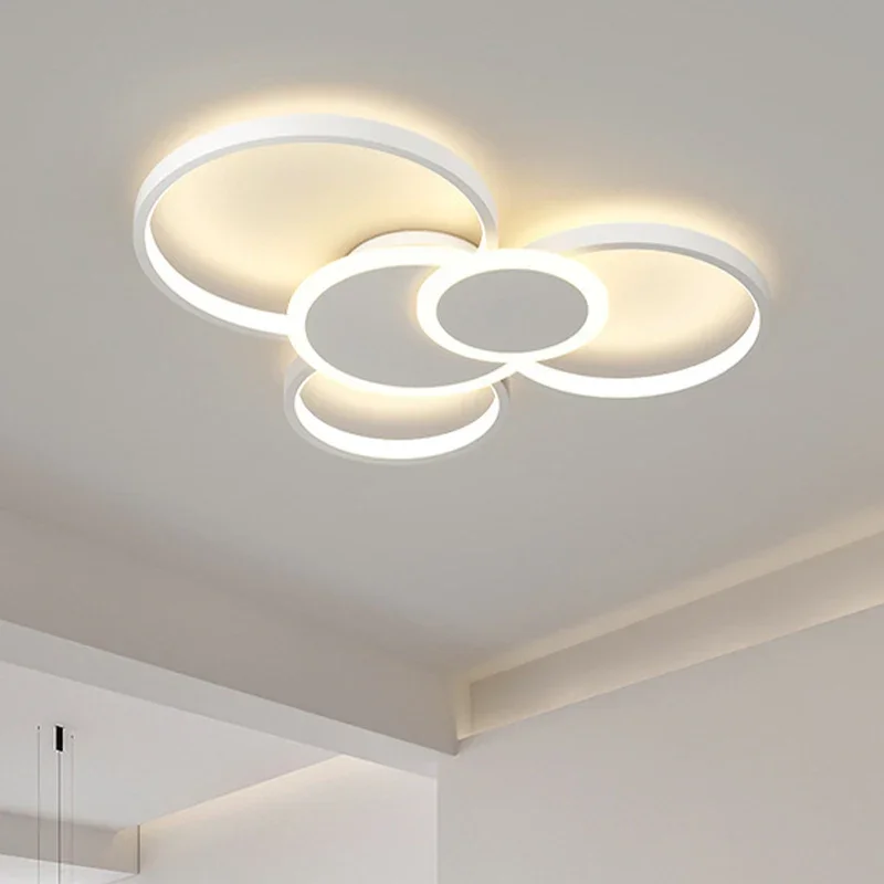 로비 미니멀리즘 현대 원 Led 밝기 조절 샹들리에 침실 북유럽 거실 Led 천..