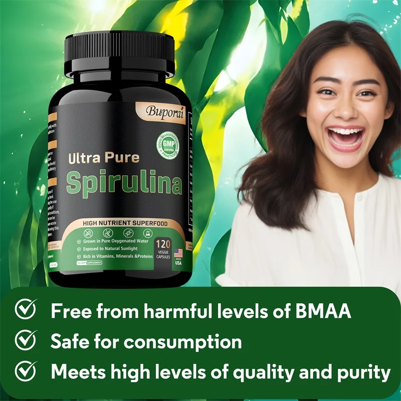 Organic Spirulina Detoxification Immune System Cardiovascular Antioxidant Improve Digestive Health