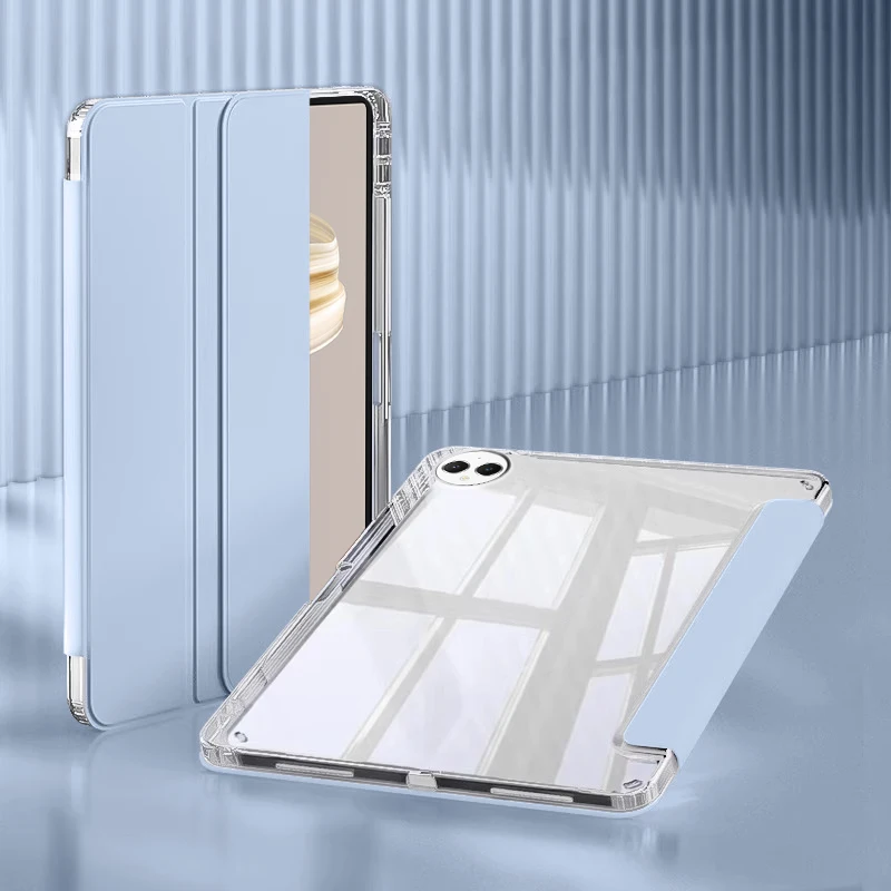 Trifold Leather Acrylic Back Case with Pen Holder