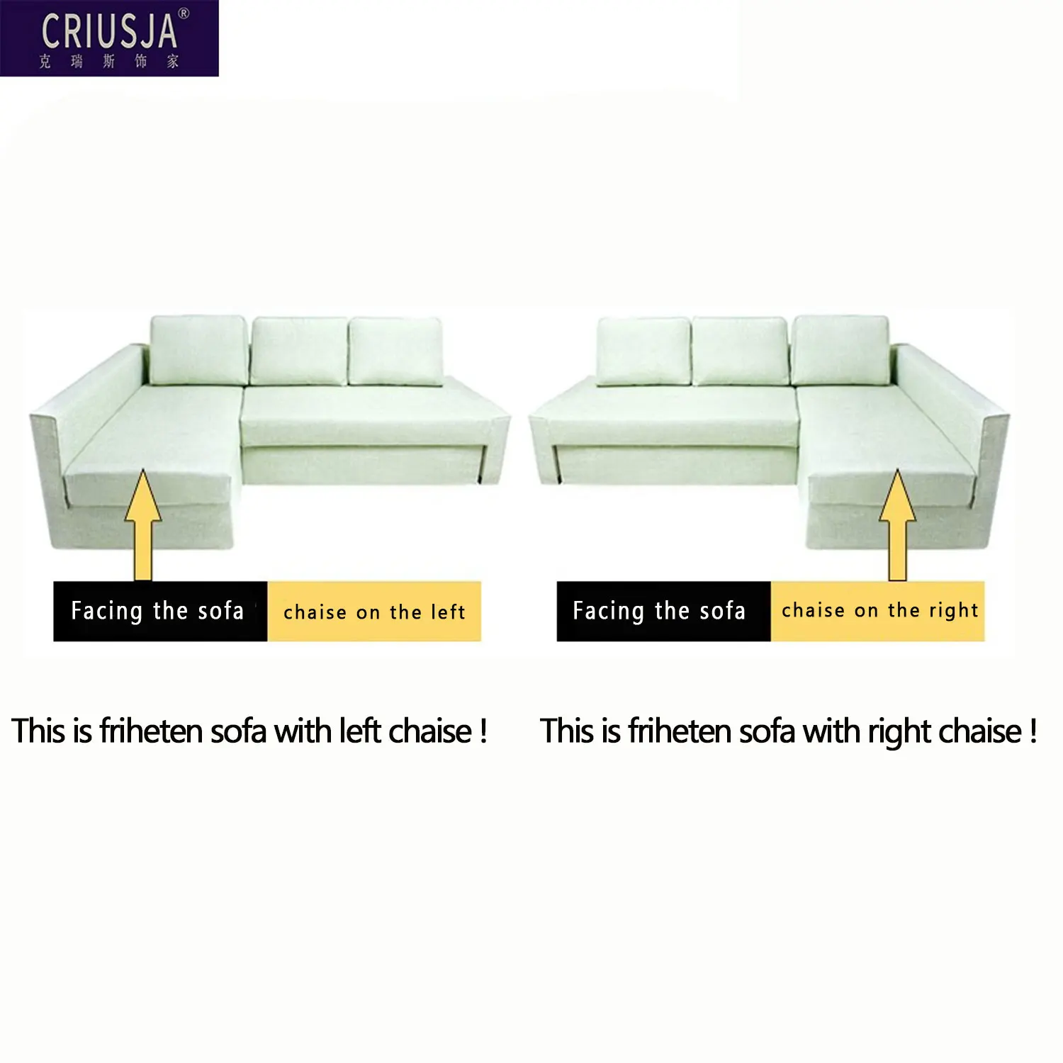 CRIUSJA Sofa Cover FRIHETEN Sofa Cover funda sofa chaise lounge Protective L Shape