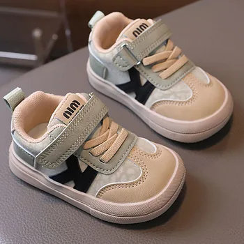 PU Leather Children Shoes Designers Kid's Sneakers Ergonomics Soft-soled Girl's Sneakers Anti-slippery Sport Shoes Toddler Shoes 1