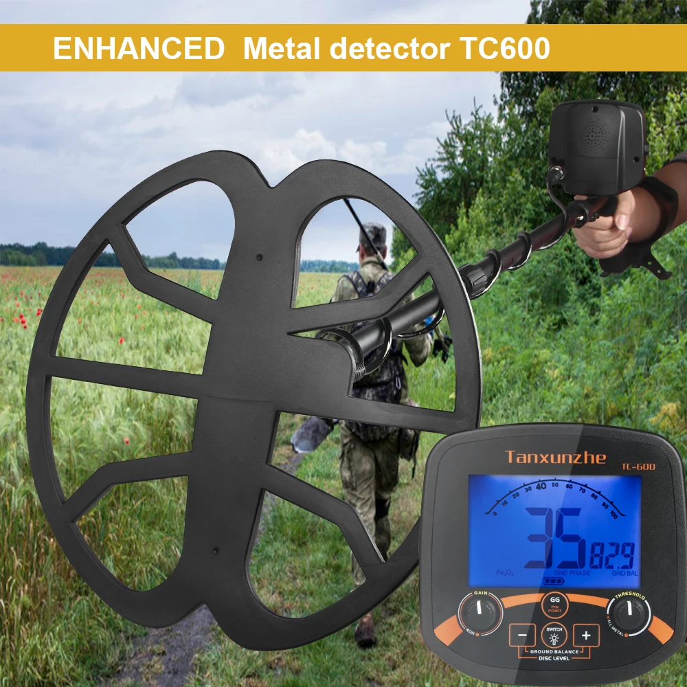 Metal Detector 13 inch coil High Sensitivity Underground Iron Metal Gold Detector IP68  Adjustable Tracker for Treasure Search