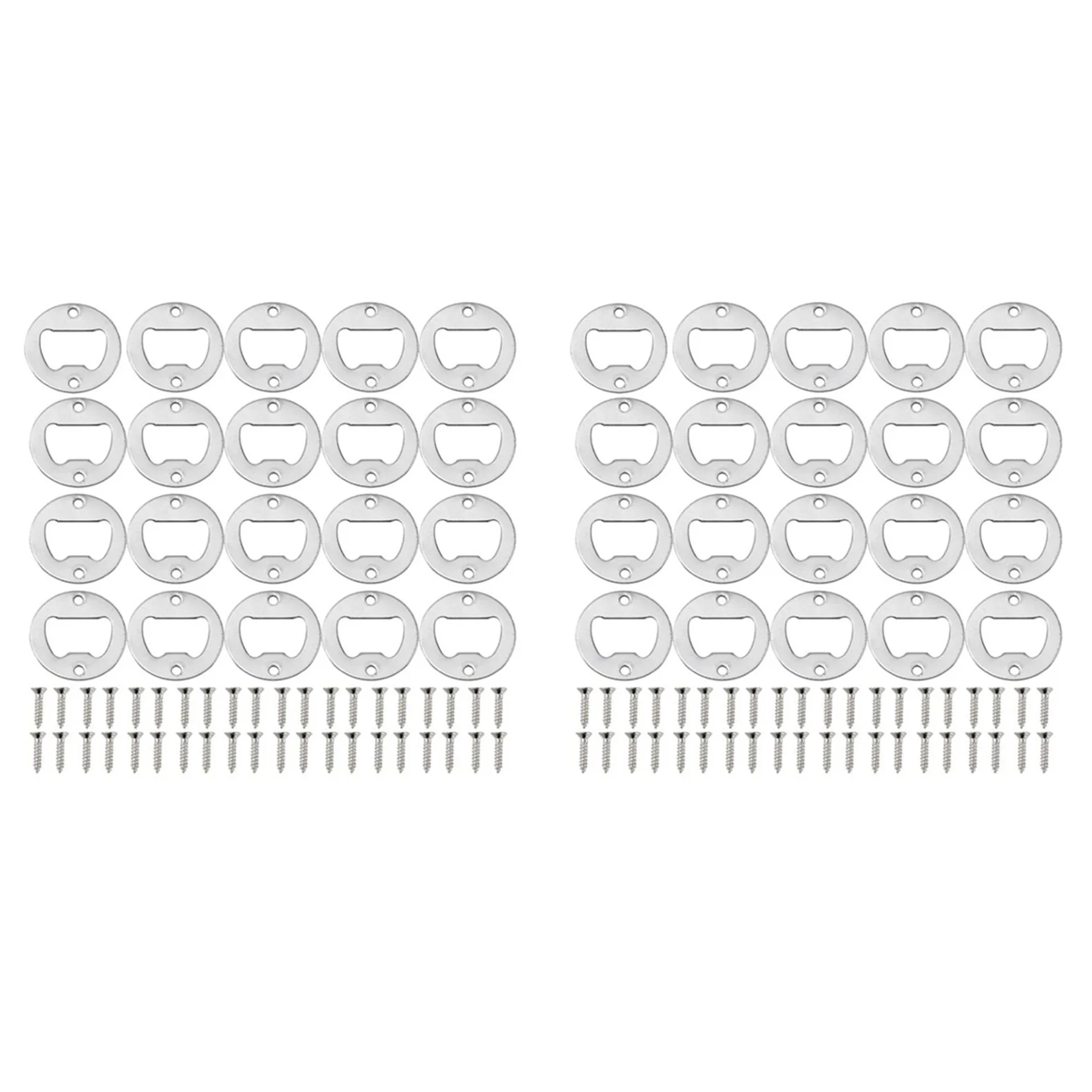 

Bottle Opener Insert Kit,40 Set Round Inset Bottle Opener Kit for DIY Keychain Beer Spanner Jar Bottle Opener Corkscrew