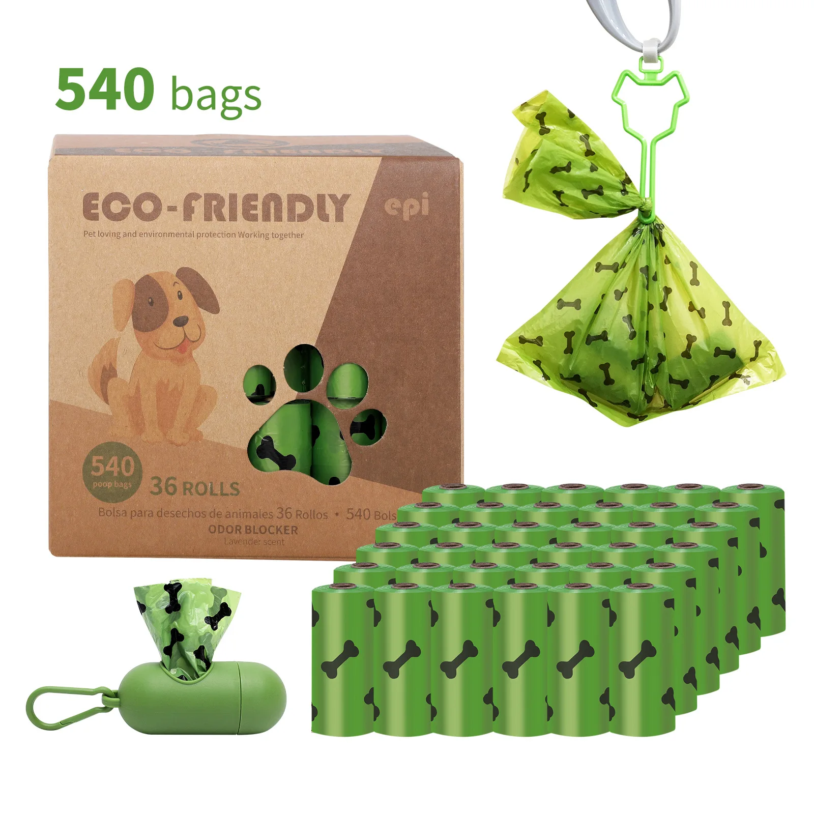 

Biodegradable and Eco-Friendly Dog Trash Bag Dispenser, Pet Cleaning Accessories, Outdoor Degradable Dog Poop Bags