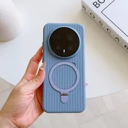 Huawei Honor Magic 8 Pro Transparent Magnetic Ring Protective Case - Wireless Charging Compatible - Honor Magic8 (Blue)