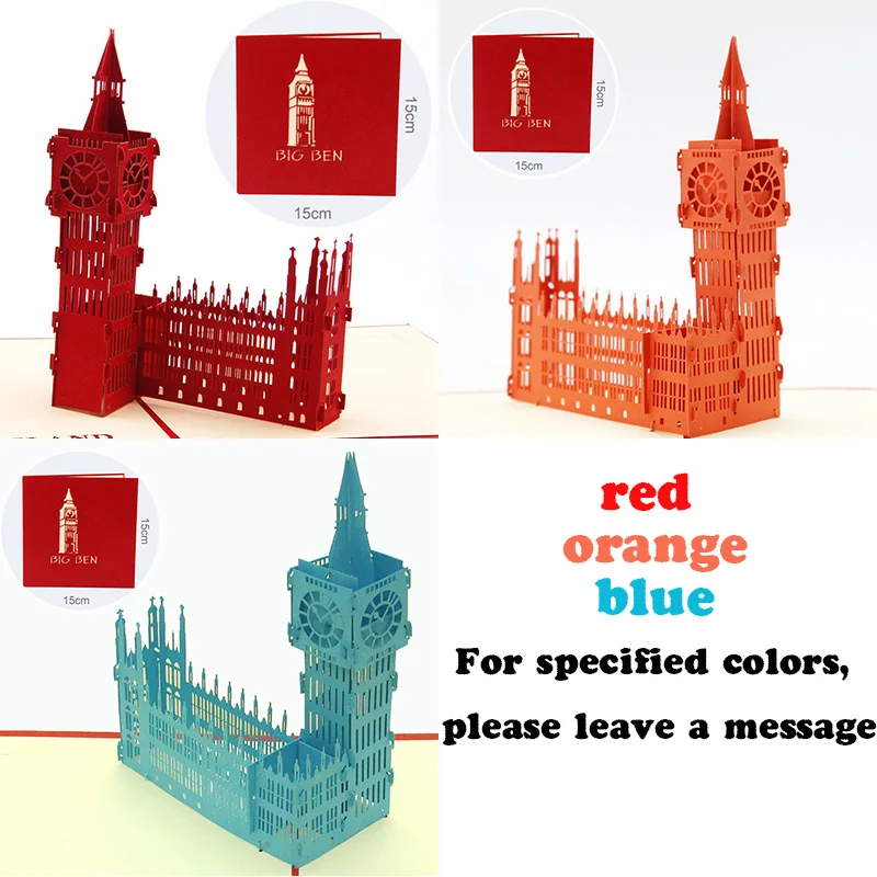 3D Pop Up Gifts Card World Famous Building Birthday Party Greeting Cards Architecture Business Invitation Card Tourist Postcard