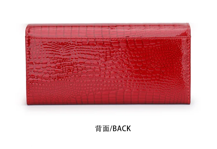 Alligator Muster Frauen Echtes Leder Brieftasche Luxus Marke Kuh Leder Weibliche Geldbörse Lange frauen Leder Geldbörsen – Detail 10