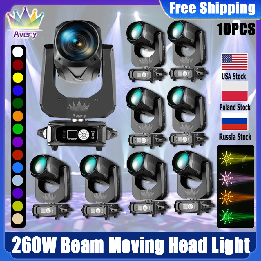 

0 Tax 10Pcs 260W 10R Beam Sharpy 9r 260W Bulb Dmx Moving Head Light For Club Dj Stage Lighting Party Disco Wedding Event