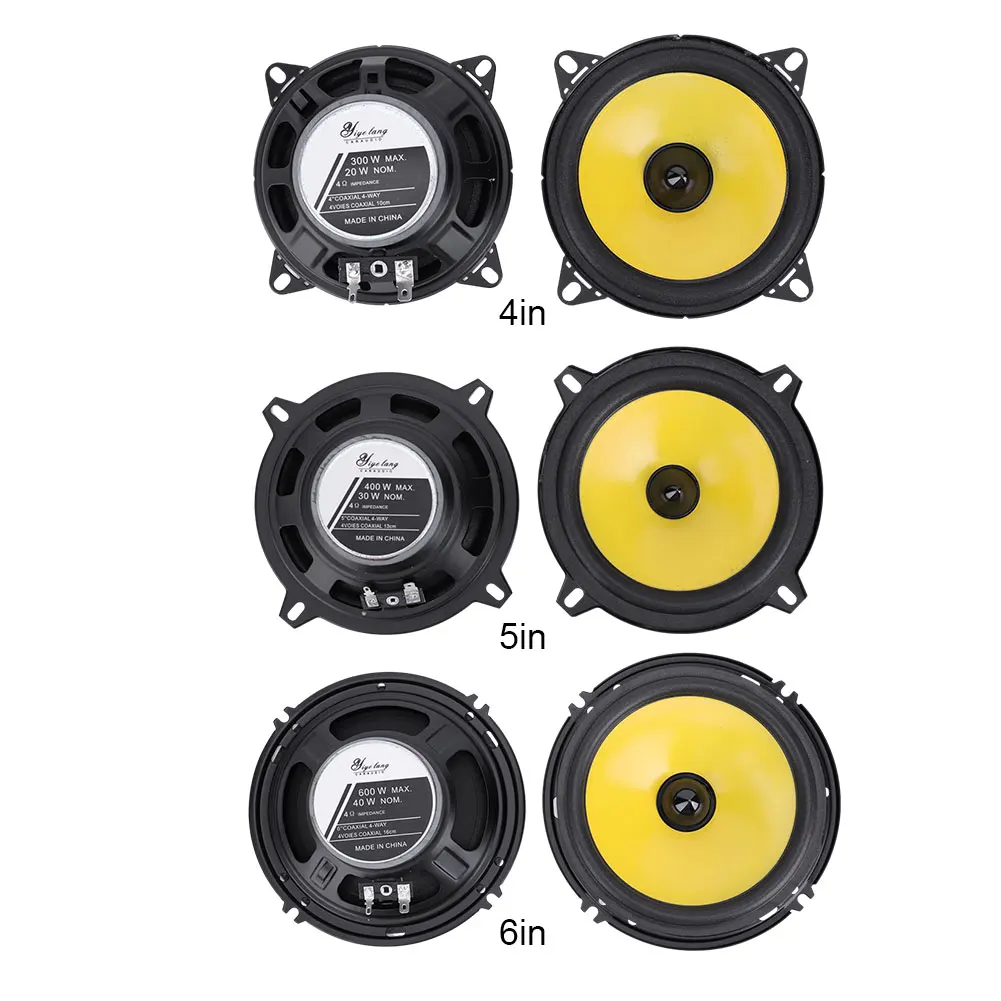 Car Coaxial Speakers 2Pcs 4/5/6Inch HiFi Ultra-thin Modified Full Range Frequency Loudspeakers