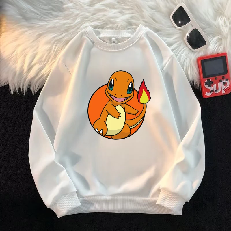thumbnail image 1 of Children's Crew Neck Sweatshirt Cartoon Pikachu Charmander Printed Pullover Winter Casual Warm Top Kids Birthday Gifts, 1 of 5