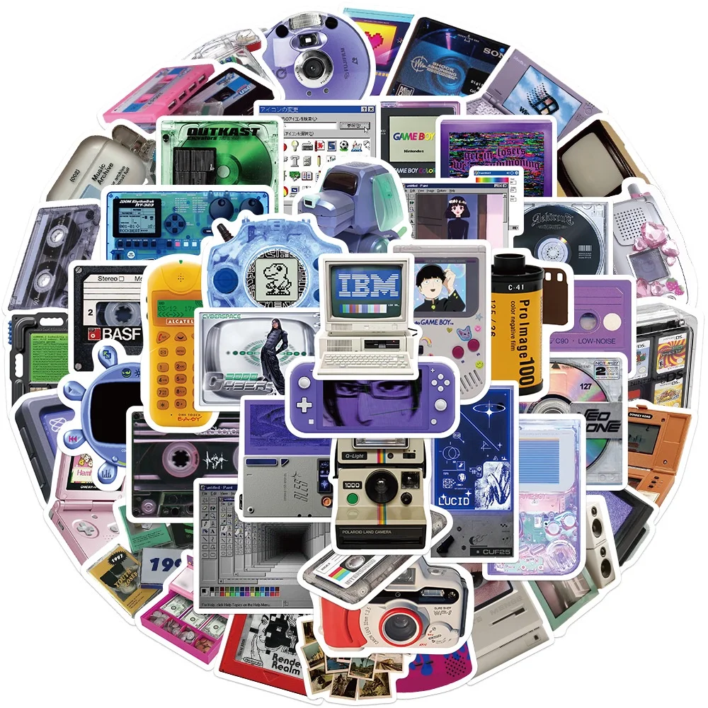 50PCS Retro Card Disc Video Game INS Stickers For Notebook  Computer Guitar Laptop Decal BulingBulingStickers Store - 5