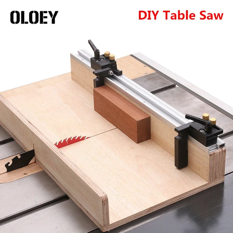 Adjustable Aluminum Alloy T-Track Limiter with Movable Scale for Woodworking Saw Table and Miter Workbench