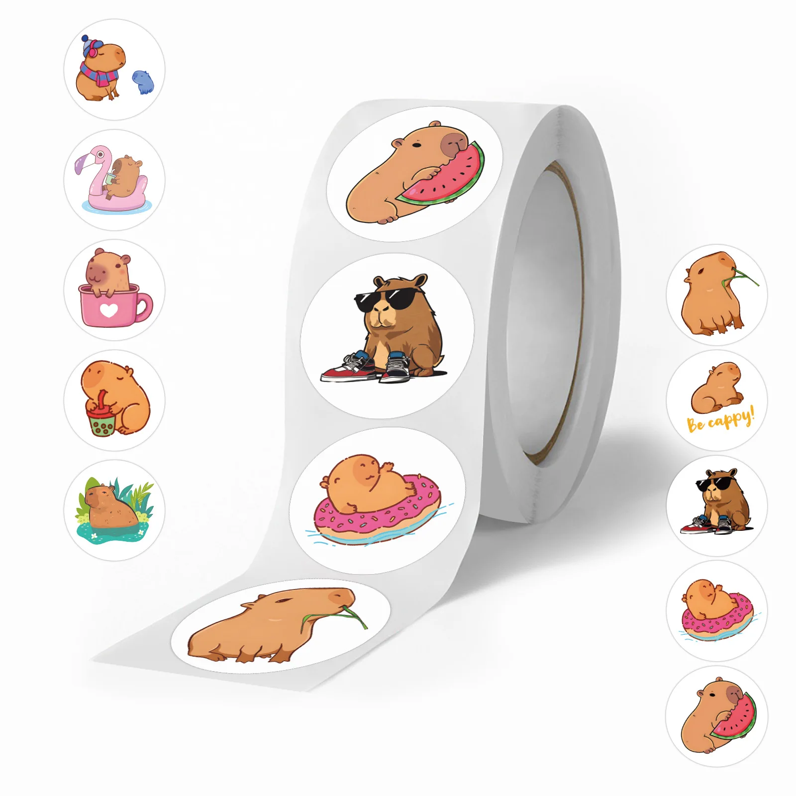 Cute Plump Capybara Cartoon Animal Stickers Pack