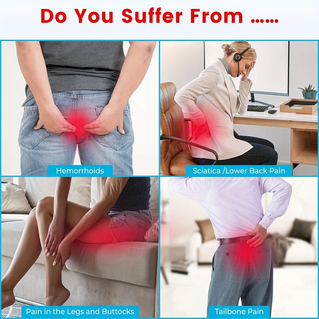 Pressure Relief Cushion Suitable for prolonged sitting in office chairs, wheelchairs, car seats,  seats - Memory Foam Haemorrhoi 3