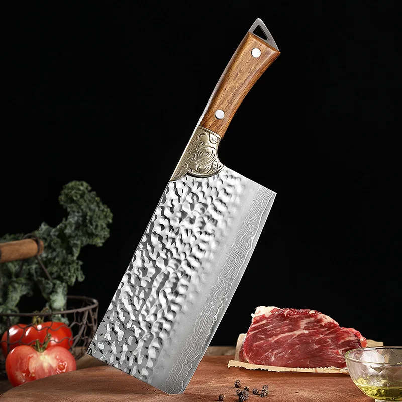 

67-layer Damascus kitchen knife kitchen slicing chopping vegetables meat knife thousands layers steel copper casting head knives