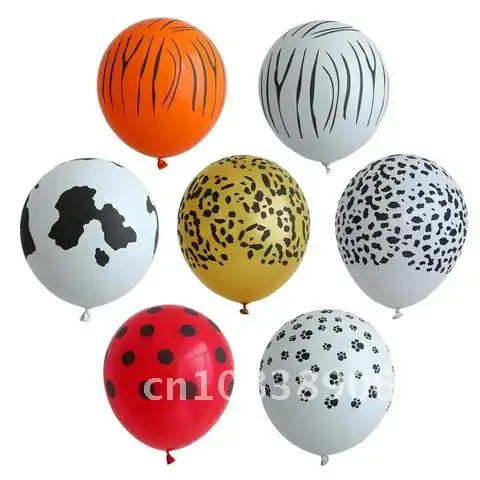 

100pcs Leopard Zebra Tiger print pattern balloons 12inch Animal Latex Balloons for wild animal theme birthday party decorations