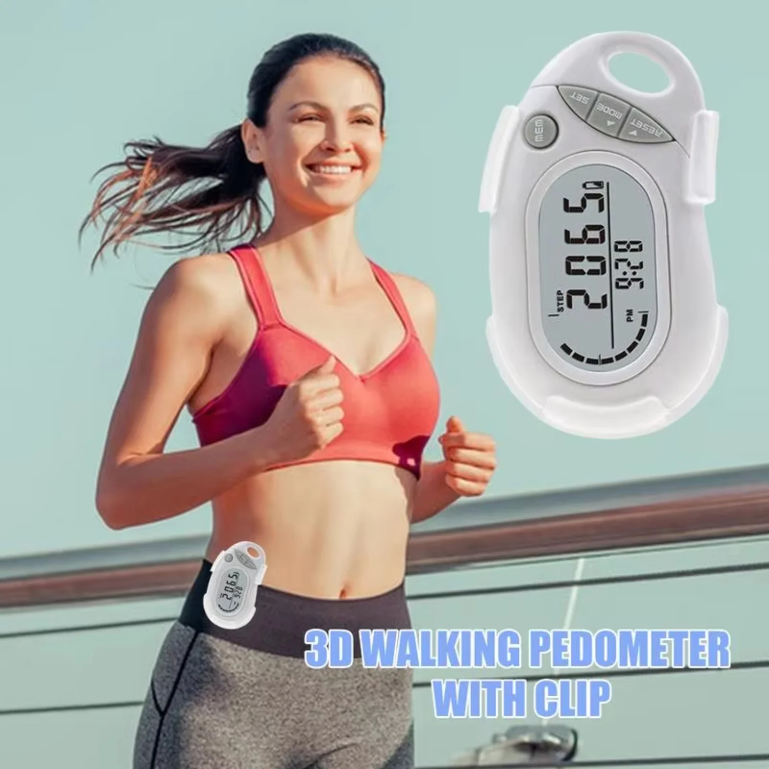 3D Pedometer Walking Simple Step Counter With Large Digital Display Easy-to-Read 3D Pedometer Walking Enthusiasts