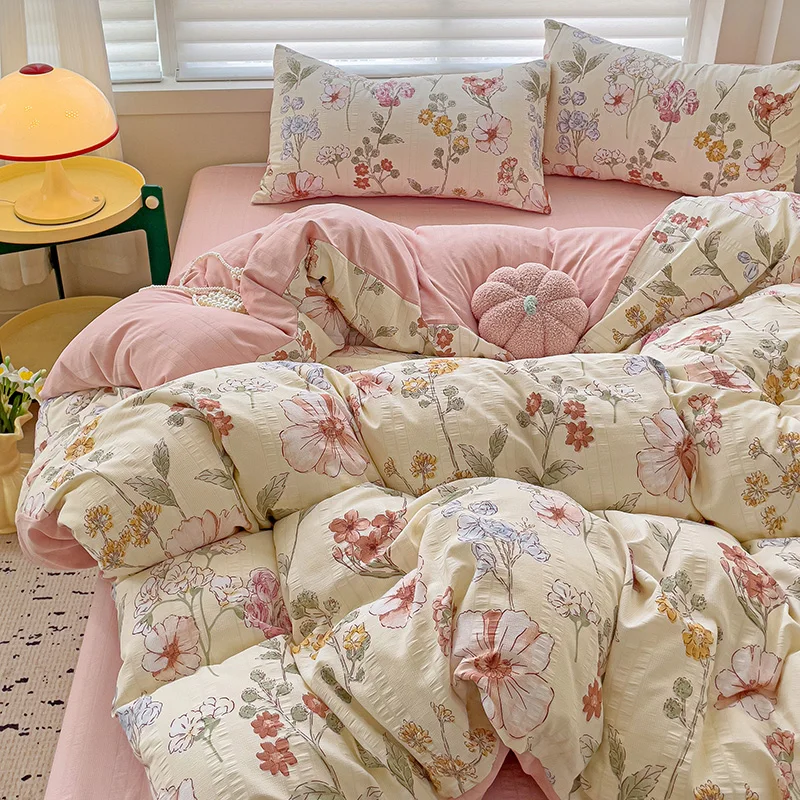 Jemiipee Set Copripiumino Floreale Letto Matrimoniale Motivo Foglie Di - Foto 2