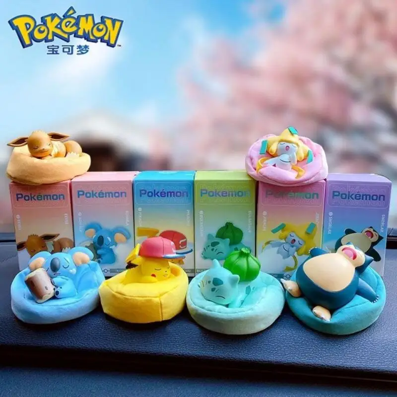 

Pokemon Pikachu Bulbasaur Eevee Komala Raichu Pichu Snorlax sleepy Anime Figure car Decoration collection Valentine's Day gift