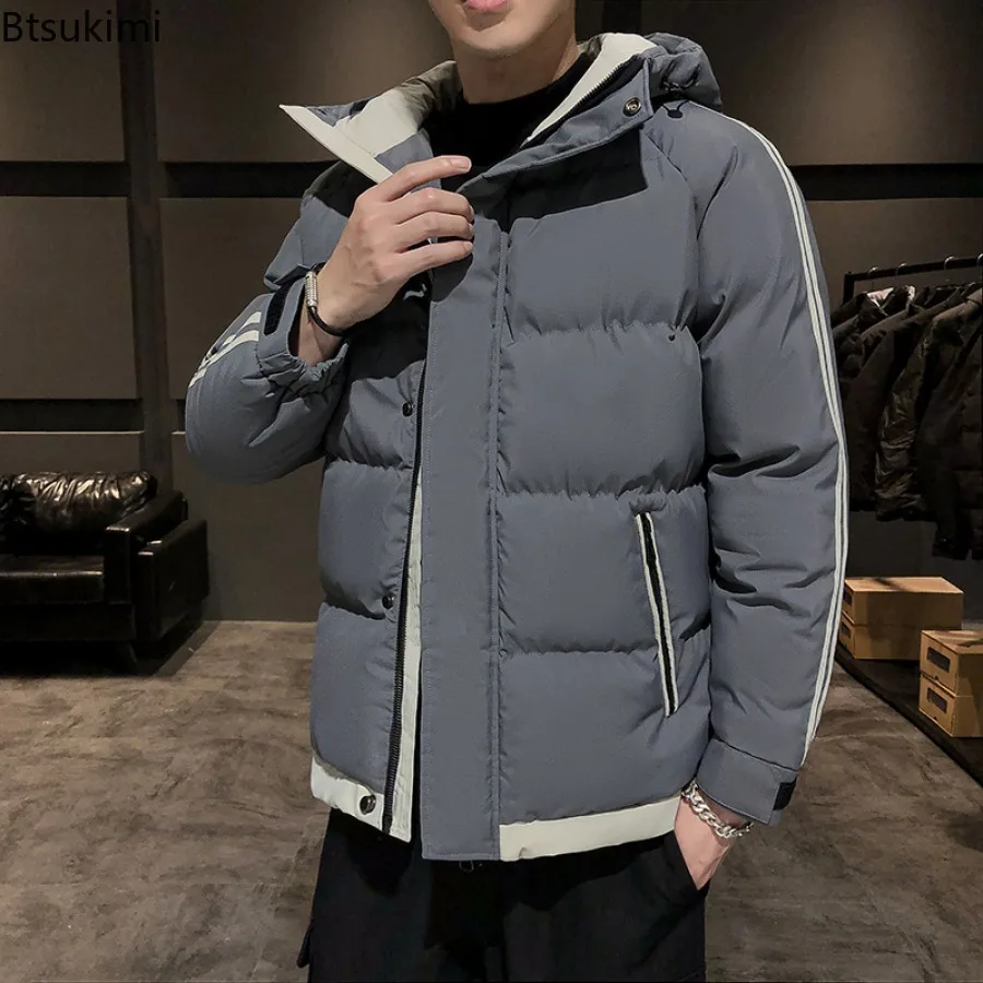 New 2023 Men's Hooded Down Jackets for Winter Oversized Coats Warm Parkas Casual Jaquetas Male Thicker Warm Parkas Down Jackets